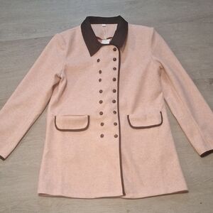 Elegant Pink Double-Breasted Women's Coat